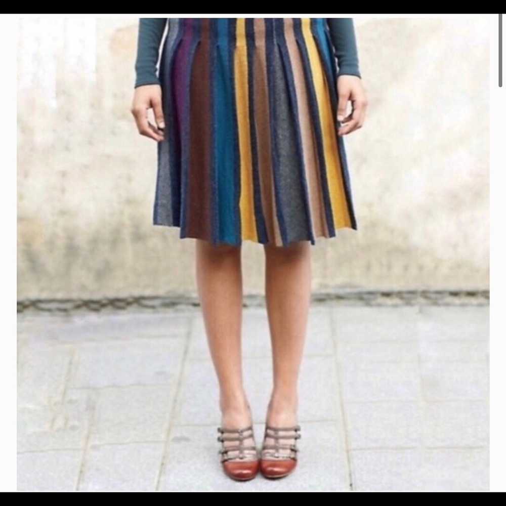 Anthropologie sparrow pleated knit skirt